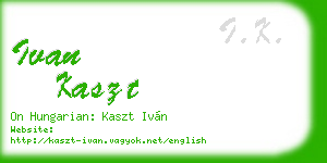ivan kaszt business card